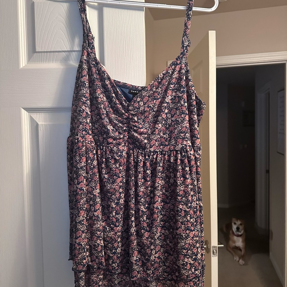 Torrid Blue and Pink Floral Top